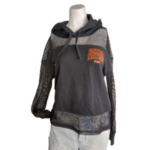 PINK MESH HOODED GATOR NATION CROP TOP SIZE XS